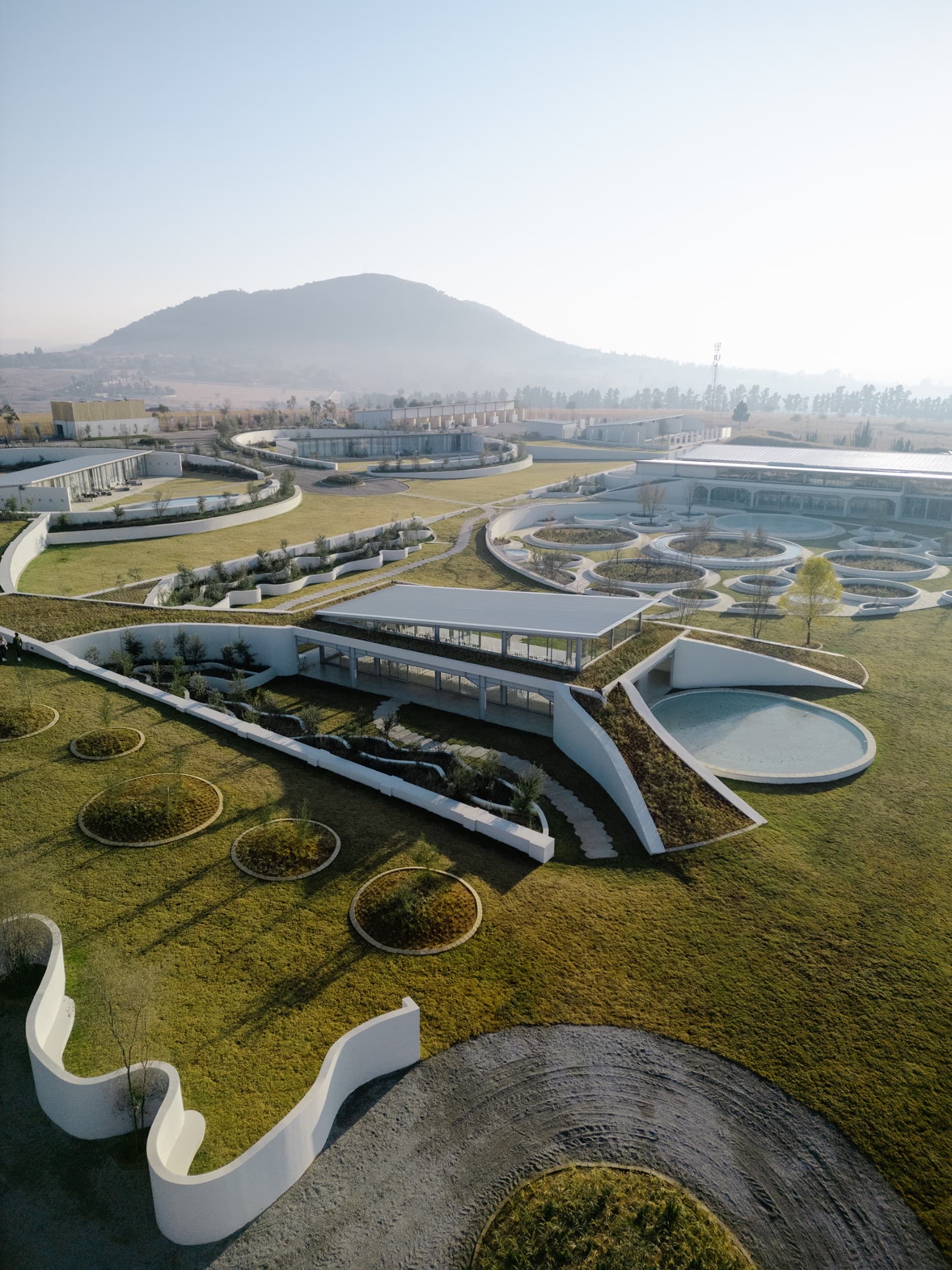 The grasslands and water features of STAY from above